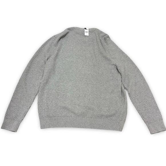 NWT Express Men's XL Grey Knit Crew Neck Long Sleeve Sweater 100% Cotton - Picture 5 of 5